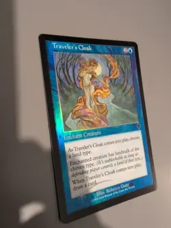 Traveler's Cloak. Enchant Creature MTG Card. Invasion. Foil. Old Vintage Border - Image 5