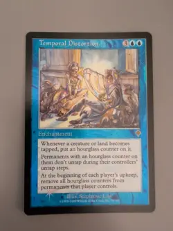 Temporal Distortion Enchantment MTG Card. Invasion. Foil. Old Vintage Border. - Image 1