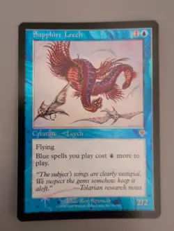 Sapphire Leech MTG Card. Invasion. Foil. Old Vintage Border. - Image 1
