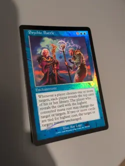 Psychic Battle. Enchantment MTG Card. Invasion. Foil. Old Vintage Border. - Image 1