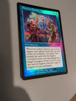 Psychic Battle. Enchantment MTG Card. Invasion. Foil. Old Vintage Border. - Image 3