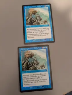 Breaking Wave x2 Sorcery MTG 2 Card. Invasion. Foil. Old Vintage Border. - Image 1