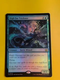 High Fae Trickster. FOIL Faerie Wizard, FDN Magic the Gathering Card. - Image 1