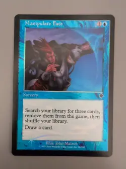 Manipulate Fate. Sorcery MTG Card. Invasion. Foil. Old Vintage Border. - Image 3
