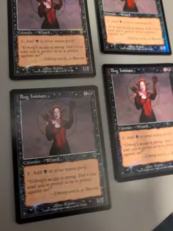 Bog Initiate. playset Wizard MTG 4 Card. Invasion. Foil. Old Vintage Border. - Image 1