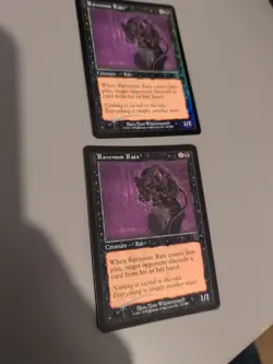 Ravenous Rats x2 MTG 2 Card. Invasion. Foil. Old Vintage Border. - Image 1