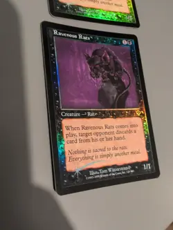 Ravenous Rats x2 MTG 2 Card. Invasion. Foil. Old Vintage Border. - Image 3
