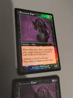 Ravenous Rats x2 MTG 2 Card. Invasion. Foil. Old Vintage Border. - Image 4
