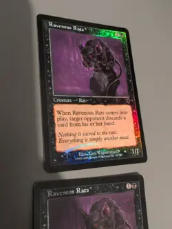 Ravenous Rats x2 MTG 2 Card. Invasion. Foil. Old Vintage Border. - Image 5