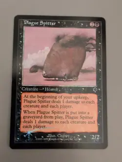 Plague Spitter. Horror. MTG Card. Invasion. Foil. Old Vintage Border. - Image 1