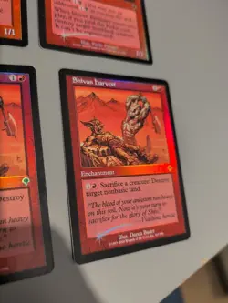 Shivan Emissary x2, Shivan Harvest MTG 4 Card. Invasion. Foil. Old Vintage - Image 4