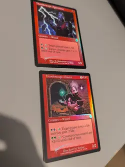 Thunderscape Master & Apprentice MTG 2 Card. Invasion. Foil. Old Vintage Border. - Image 1