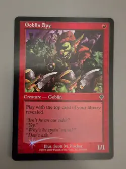 Goblin Spy MTG Card. Invasion. Foil. Old Vintage Border. - Image 2