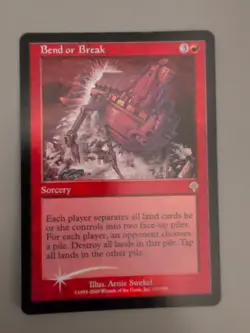 Bend or Break. Sorcery MTG Card. Invasion. Foil. Old Vintage Border. - Image 1