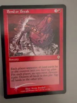 Bend or Break. Sorcery MTG Card. Invasion. Foil. Old Vintage Border. - Image 2