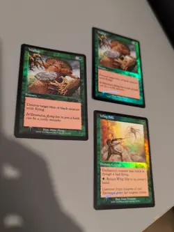 Whip Silk & 2 Wallop MTG 3 Card. Invasion. Foil. Old Vintage Border. - Image 1