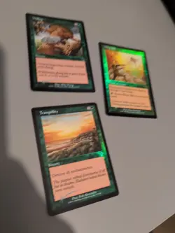 Whip Silk,Wallop,Tranquility MTG 3 Card. Invasion. Foil. Old Vintage Border. - Image 1