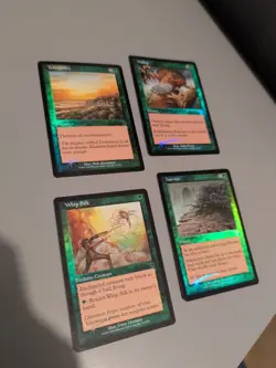 Wallop,Whip Silk,Tranquility, harrow MTG 4 Card. Invasion. Foil. Old Vintage - Image 1