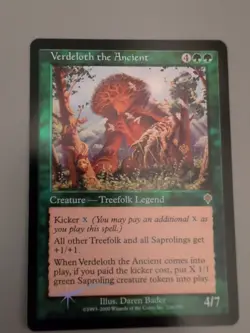 Verdeloth the Ancient. Treefolk legend MTG Card. Invasion. Foil. Old Vintage - Image 1