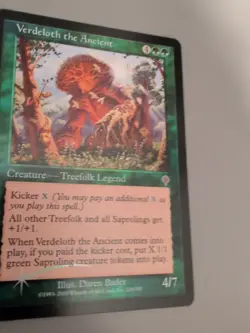 Verdeloth the Ancient. Treefolk legend MTG Card. Invasion. Foil. Old Vintage - Image 3