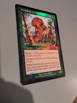 Verdeloth the Ancient. Treefolk legend MTG Card. Invasion. Foil. Old Vintage - Image 5