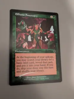 Elfhame Sanctuary. Enchantment MTG Card. Invasion. Foil. Old Vintage Border. - Image 1