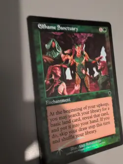 Elfhame Sanctuary. Enchantment MTG Card. Invasion. Foil. Old Vintage Border. - Image 3
