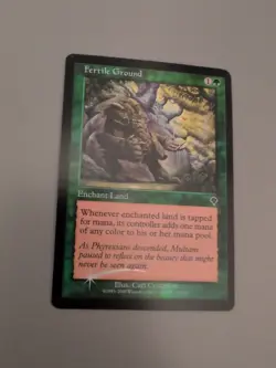 Fertile Ground. Enchant Land MTG Card. Invasion. Foil. Old Vintage Border. - Image 1