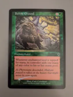 Fertile Ground. Enchant Land MTG Card. Invasion. Foil. Old Vintage Border. - Image 2