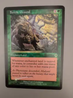 Fertile Ground. Enchant Land MTG Card. Invasion. Foil. Old Vintage Border. - Image 3