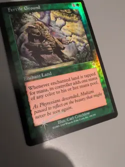 Fertile Ground. Enchant Land MTG Card. Invasion. Foil. Old Vintage Border. - Image 5