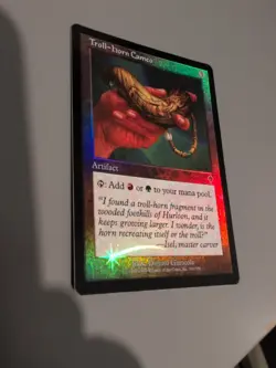 Troll-Horn Cameo. Artifact MTG Card. Invasion. Foil. Old Vintage Border. - Image 2