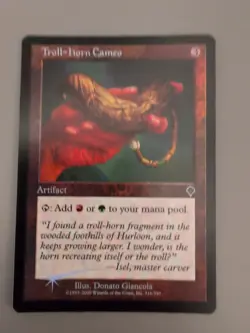 Troll-Horn Cameo. Artifact MTG Card. Invasion. Foil. Old Vintage Border. - Image 3