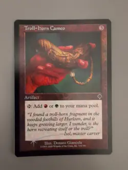 Troll-Horn Cameo. Artifact MTG Card. Invasion. Foil. Old Vintage Border. - Image 4