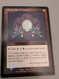 Drake-Skull Cameo. Artifact MTG Card. Invasion. Foil. Old Vintage Border. - Image 2