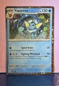 Pokemon TCG Vaporeon Scarlet & Violet Black Star Promo SVP 168 Cosmos Holo Rare - Image 1