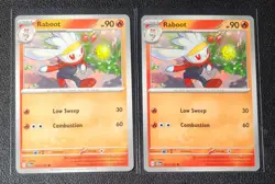 2x Raboot 027/142 Pokemon card SV Stellar Crown common NM - Image 1