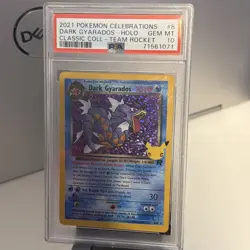 2021 POKEMON CELEBRATIONS CLASSIC COLLECTION #8 DARK GYARADOS-HOLO PSA 10 - Image 1