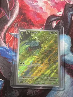 Pokemon TCG Bulbasaur Illustration Rare Scarlet Violet Holo Card 166/165 SV 151 - Image 1
