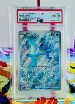 2025 ARTICUNO #161 POKEMON JOURNEY TOGETHER ILLUSTRATION RARE PSA 10 GEM MINT - Image 1