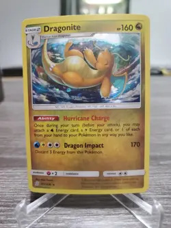Pokemon TCG Dragonite 151/236 Cosmo Holo Rare Sun & Moon Unified Minds Near MInt - Image 1