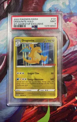 2022 POKEMON SWSH SILVER TEMPEST GAMESTOP EXCLUSIVE #131/195 DRAGONITE PSA 9 - Image 1