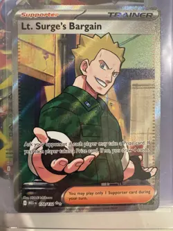 2025 Pokemon ME1: Mega Evolution MEG Lt. Surge's Bargain - ENGLISH - 170/132 UR - Image 1