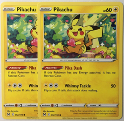 POKEMON 2X PIKACHU 052/196 LOST ORIGIN COMMON NEAR MINT - Image 1