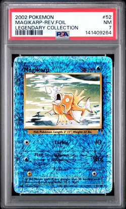 2002 POKEMON LEGENDARY COLLECTION #52 MAGIKARP REVERSE FOIL HOLO PSA 7 - Image 1