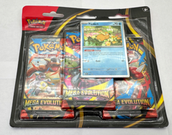 Pokemon Mega Evolution 3 Pack Blister Scarlet & Violet Sealed w/ Psyduck Promo - Image 1