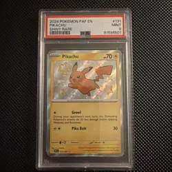 2024 Pokemon PAF EN Pikachu Shiny Rare #131 PSA 9 - Image 1