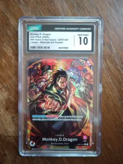 One Piece Monkey.D.Dragon Leader Alternate Art OP07-001 PSA GEM MINT 10 - Image 1