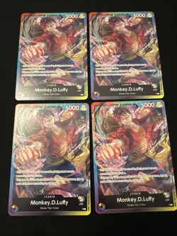 4 One Piece Monkey.D.Luffy Leader Cards PL NM - Image 1
