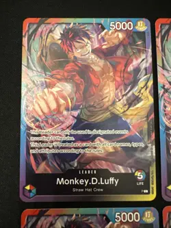 4 One Piece Monkey.D.Luffy Leader Cards PL NM - Image 2